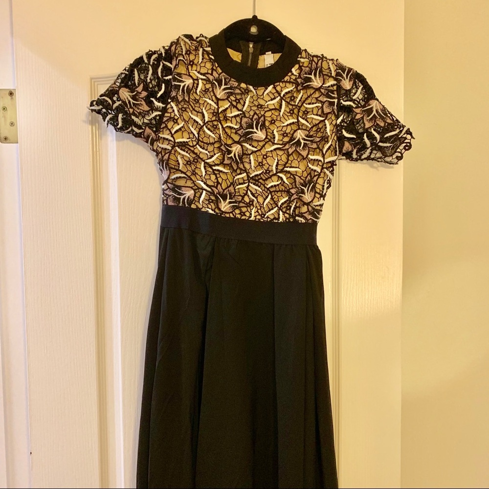 Long Black Dress with Lace